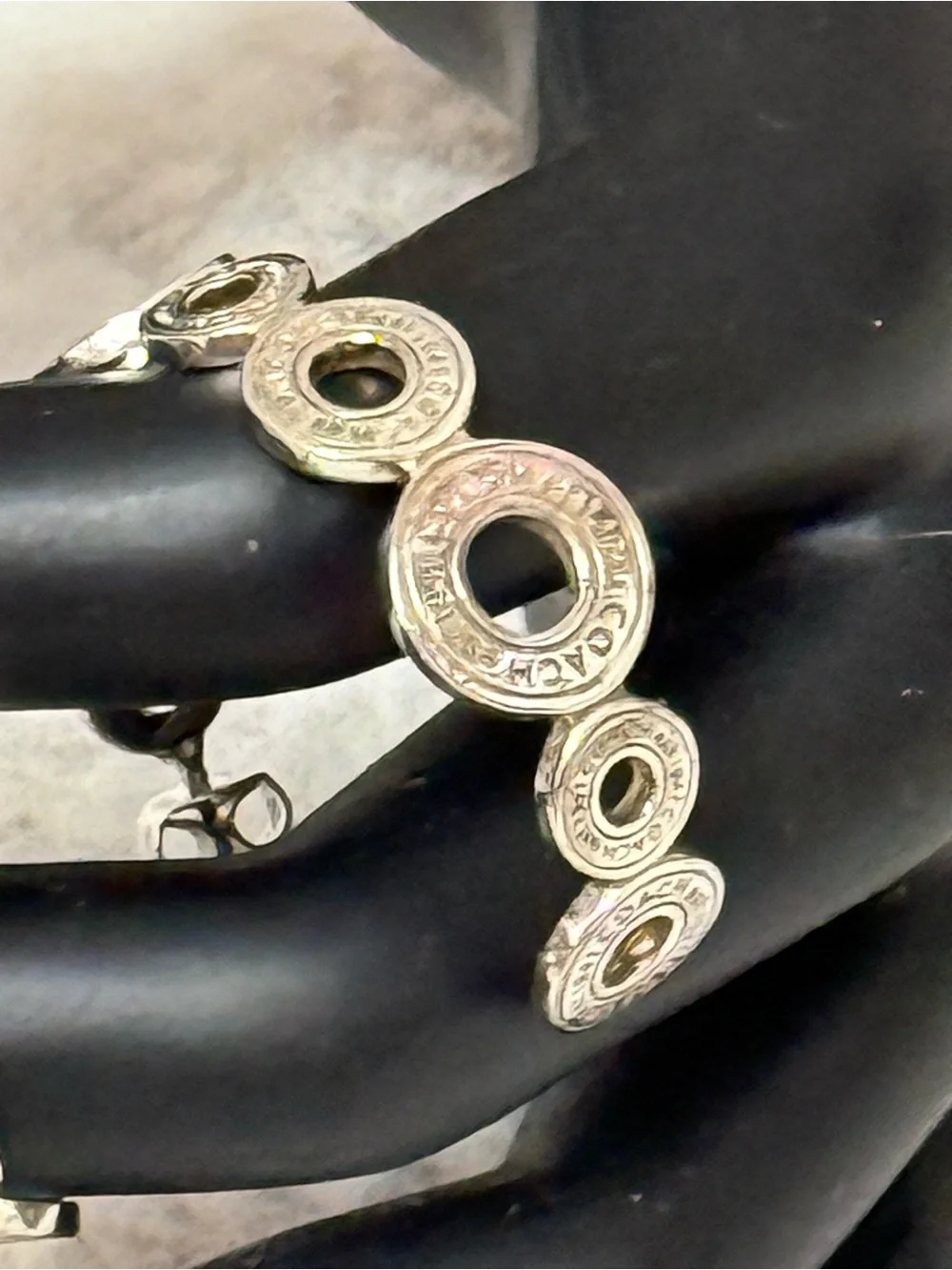 Coach Circular Logo Link Earrings in Silver - Picture 4 of 11